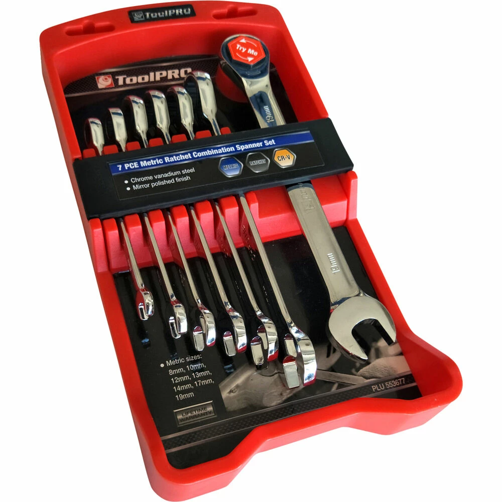 ToolPRO Ratchet Spanner Set Metric 7 Piece 3 ToolPRO Ratchet Spanner Set Metric 7 Piece