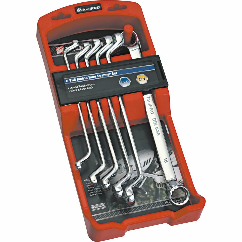 ToolPRO Spanner Set Double Ring End Metric 6 Piece 3 ToolPRO Spanner Set Double Ring End Metric 6 Piece