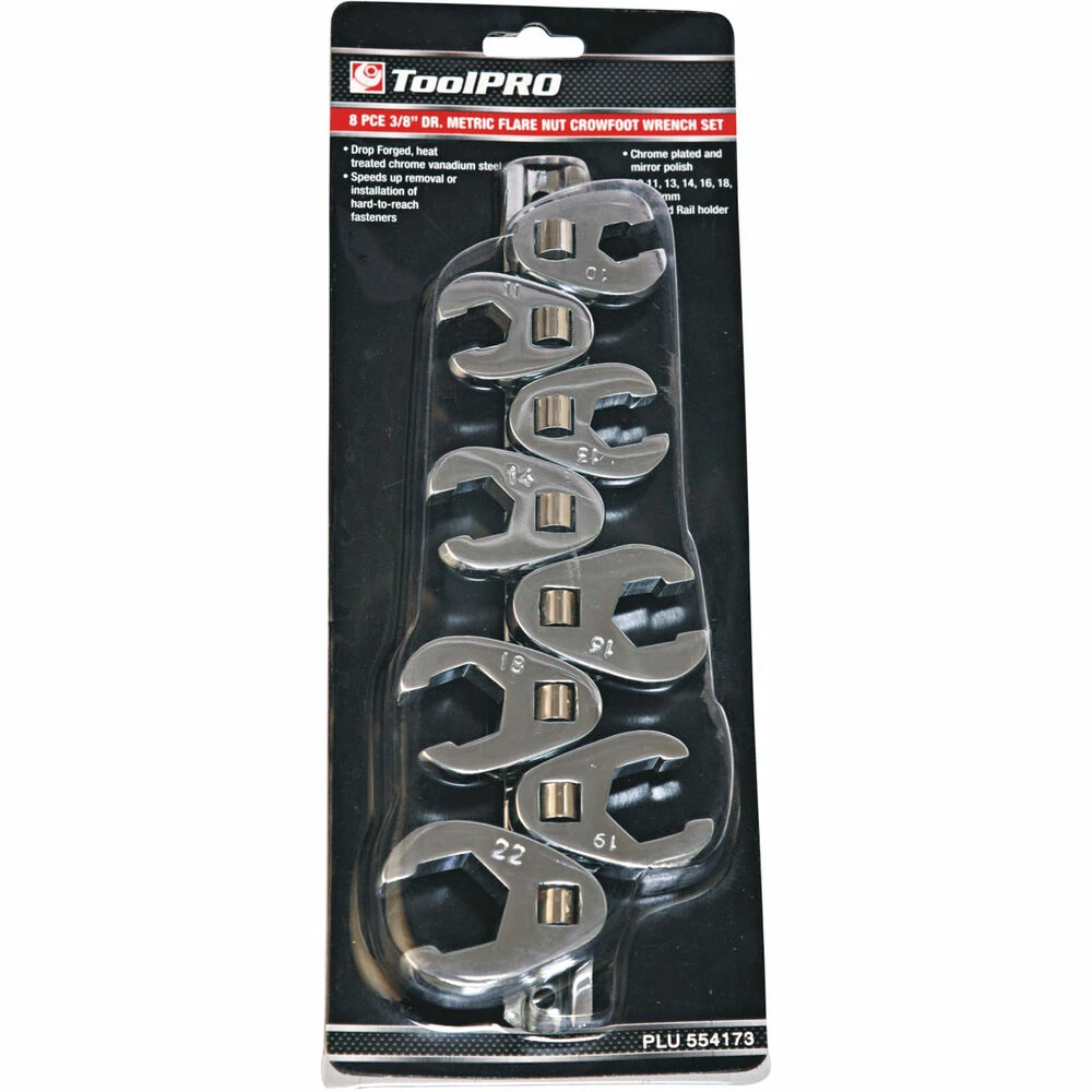 ToolPRO Spanner Set 3/8" Drive Metric Crows Foot Flare Nut 8 Piece 3 ToolPRO Spanner Set 3/8" Drive Metric Crows Foot Flare Nut 8 Piece