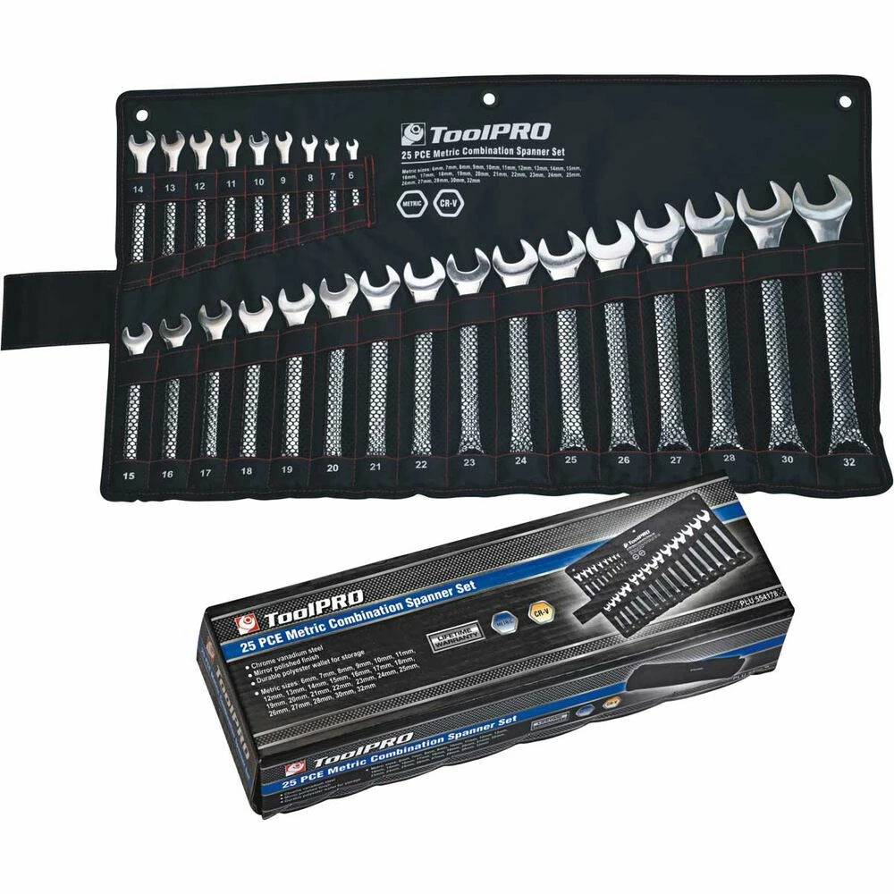 ToolPRO Spanner Set Combination Metric 25 Piece 3 ToolPRO Spanner Set Combination Metric 25 Piece
