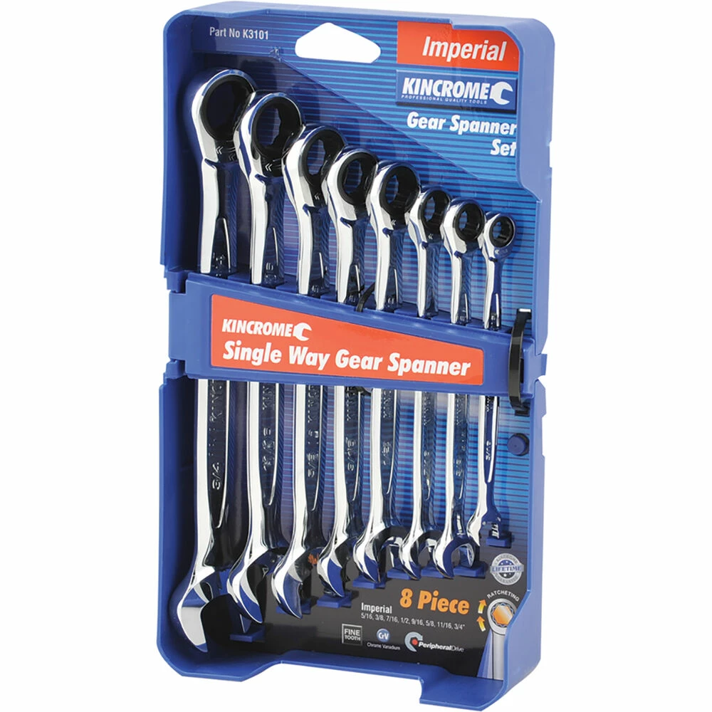 Kincrome Ratchet Spanner Set SAE 8 Piece 3 Kincrome Ratchet Spanner Set SAE 8 Piece