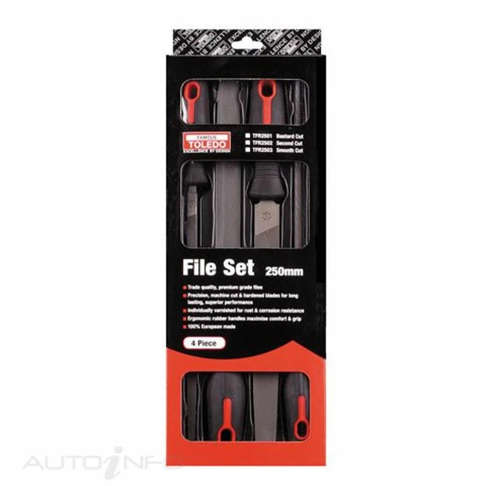 Toledo File Set Bastard - 4 Piece, 250mm - TFR2501 2 Toledo File Set Bastard - 4 Piece, 250mm - TFR2501